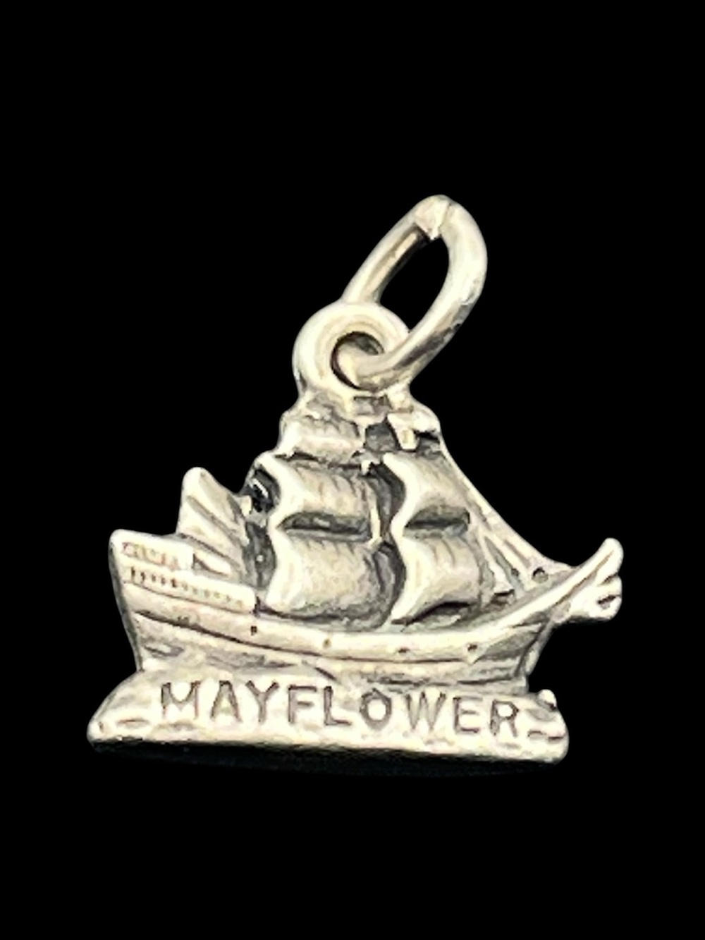 Mayflower ship boat sterling silver ocean nautical vintage pendant for necklace